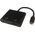 Kabel Deltaco USB-C MST jungčių stotelė DELTACO 2x 4K/60Hz, HDMI + DP, juoda, 0,1m / USBC-HDDP