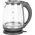 Czajnik ECG ECG Elektrinis virdulys RK 2020 Pilkas Glass, 2 L, 360° base with power cord storage, Mėlyna backlight, 1850-2200 W