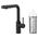 Bateria kuchenna KFA DUERO PURE BASIC PULL-OUT BATERIA KUCHENNA Z FUNKCJĄ FILTRACJI WODY I WYCIĄGANĄ WYLEWKĄ + ZESTAW FILTRUJĄCY PROFINE SILVER S, CZARNA
