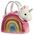 Wisdom Publications,U.S. AURORA Fancy Pals Plush Unicorn in a pink bag, 17 cm