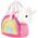 Wisdom Publications,U.S. AURORA Fancy Pals Plush Unicorn in a pink bag, 17 cm