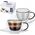 Orion Filiżanki termiczne ze spodkiem z podwójną ścianką do kawy espresso DOUBLE 90 ml 2 szt.