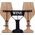 Home Styling Collection Wieszak na butelki wina drewniany metalowy 40x11x35 cm