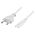 Kabel zasilający Deltaco Unearthed power cable, CEE 7/16 to IEC 60320 C7, 5m, white