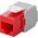Goobay CAT 6A gniazdo Keystone RJ45, UTP, 500 MHz - Wersja kolorystyczna Czerwony