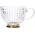 Glass cup Homla BARREL with stripes and a golden base, 360 ml