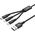 Kabel USB Unitek USB-A - USB-C + microUSB + Lightning 1.2 m Czarny (C14049BK)