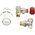 Danfoss Zestaw 3-elementowy Regus RA nakrętka +RA-N+RLV-S 15 kątowy