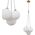 Lampa wisząca Italux Wisząca lampa loftowa Perlos szklane kule mosiądz białe