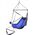 Eno Lounger Hanging Chair, Royal/ Charcoal