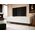 Cama Meble Szafka RTV PAFOS na czarnym stelażu ze stali 200x40x60 biały mat