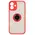 Bizon Case Hybrid Ring Apple iPhone 16 Plus smoky with a red frame