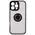 Bizon Case Hybrid Ring Apple iPhone 16 Pro Max smoky with a black frame
