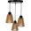 Lampa wisząca Orno DELOS 3P E27, lampa wisząca, max. 3x60W, czarna, drewno, okrągła