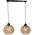 Lampa wisząca Orno ANAFI 2P E27, lampa wisząca, max. 2x60W, czarna, drewno