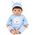 TINY TREASURES, Blue Bear Doll, Brown Hair