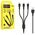 Kabel USB Denmen USB-A - USB-C + microUSB + Lightning 1 m Czarny (29360)
