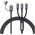 Kabel USB 2.0 4w1 USB A+C/8-pin, CM, microUSB Gembird 1,5 m czarny