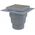 Kratka ściekowa 150×150/110 mm odpływ pionowy, kratka nierdzewna, dwa poziomy izolacji, syfon mokry