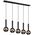 Pendant lamp TRIO CLAYTON, 5 x E27, max 28W, black, 115 x20 x h150 cm