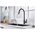 Sink faucet INVENA KSANTI, with 360deg rotating spout, black