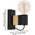 Wall lamp EGLO Bailrigg, 1 x E27, 40W, black/wood color, 5.5 x 14 x 13.5 cm