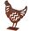 DECORATION CHICKEN RUST 25X10X28.8CM