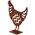 DECORATION CHICKEN RUST 25X10X28.8CM