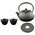 Cast iron teapot with filter MPLCo, with cups, black, 0.8 L