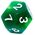 Rebel Komplet kości REBEL RPG - Dwukolorowe - Zielono-żółte (106471)
