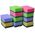 Svamp multi Mini 9x6 cm Assorterede farver med Grøn skuresål,10 stk/pk