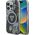Etui Guess Glitter Flowers Triangle       Buttons MagSafe do iPhone 16 Pro czarny