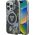 Etui Guess Glitter Flowers Triangle       Buttons MagSafe do iPhone 16 Pro czarny