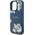 Etui Guess Grained Printed Flower         Pattern MagSafe do iPhone 16 Pro Max niebieski