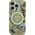 Etui Guess Glitter Flowers Triangle       Buttons MagSafe do iPhone 16 Pro zielony