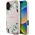 Etui Guess Grained Printed Flower         Pattern MagSafe do iPhone 16 różowy