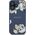 Etui Guess Grained Printed Flower         Pattern MagSafe do iPhone 16 niebieski
