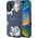 Etui Guess Grained Printed Flower         Pattern MagSafe do iPhone 16 niebieski
