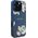 Etui Guess Grained Printed Flower         Pattern MagSafe do iPhone 16 Pro niebieski