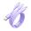 Baseus Ultra-Fast One-for-Three Fast Charging Cable USB-A to M+L+C 3.5A 1.3m Nebula Purple 6932172679606