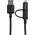 Kabel USB StarTech USB-A - microUSB + Lightning 1 m Czarny (LTUB1MBK)