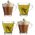 Excellent Houseware Szklanki do kawy herbaty, 4 sztuki x 300 ml