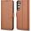 iCarer iCarer Haitang Leather Wallet Case skórzane etui do Samsung Galaxy S22+ (S22 Plus) portfel obudowa pokrowiec brązowy (AKSM05BN)