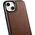 iCarer iCarer Leather Oil Wax etui pokryte naturalną skórą do iPhone 14 Plus (kompatybilne z MagSafe) brązowy (WMI14220719-BN)
