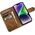 iCarer iCarer Oil Wax Wallet Case 2in1 etui iPhone 14 Plus skórzany pokrowiec z klapką Anti-RFID brązowy (WMI14220723-TN)