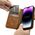 iCarer iCarer Oil Wax Wallet Case 2in1 etui iPhone 14 Pro skórzany pokrowiec z klapką Anti-RFID brązowy (WMI14220722-TN)