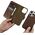 iCarer iCarer Oil Wax Wallet Case 2in1 etui iPhone 14 Pro Max skórzany pokrowiec z klapką Anti-RFID brązowy (WMI14220724-BN)