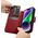 iCarer iCarer Wallet Case 2in1 etui iPhone 14 Plus skórzany pokrowiec z klapką Anti-RFID czerwony (WMI14220727-RD)