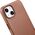 iCarer iCarer Case Leather pokrowiec etui z naturalnej skóry do iPhone 14 Plus brązowy (kompatybilne z MagSafe)