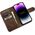 iCarer iCarer Oil Wax Wallet Case 2in1 etui iPhone 14 Pro skórzany pokrowiec z klapką Anti-RFID brązowy (WMI14220722-BN)